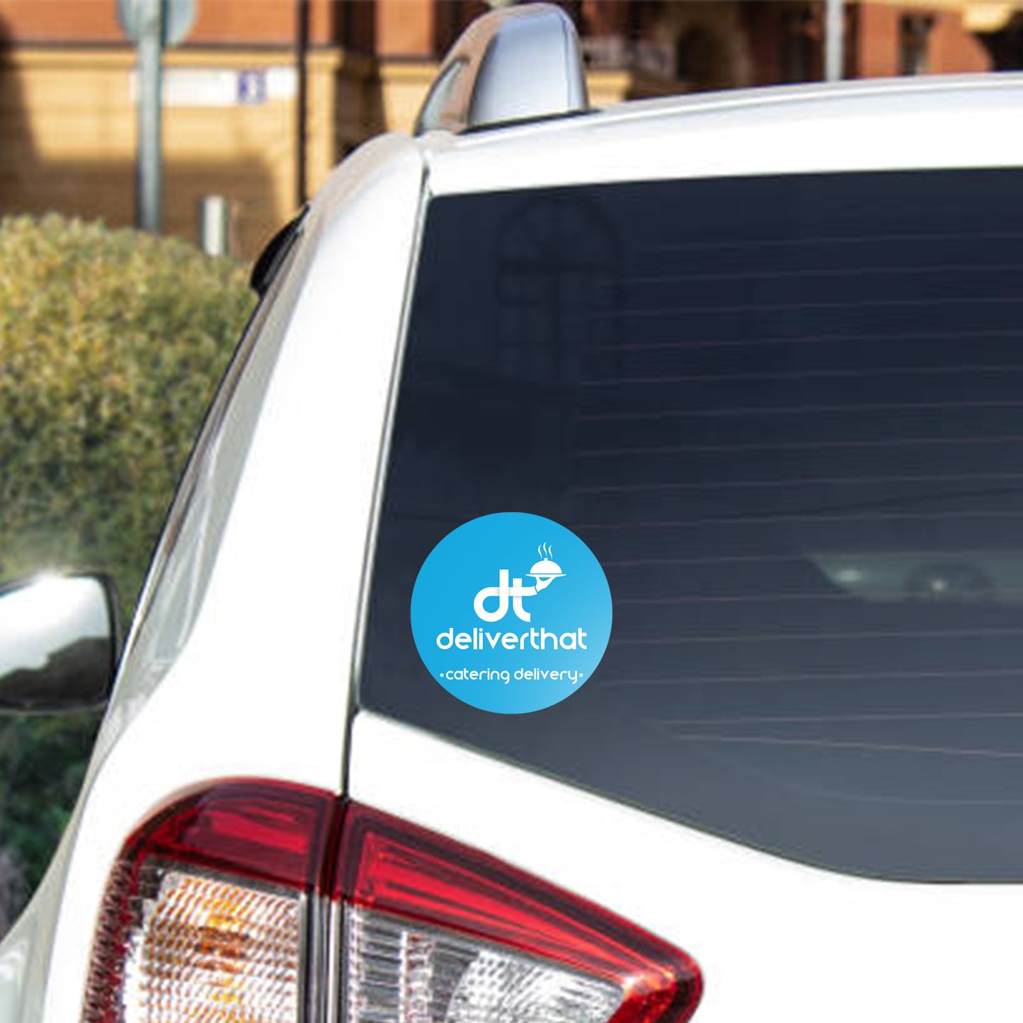 Window Cling on Vehicle