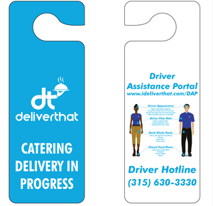 Catering delivery parking mirror tag